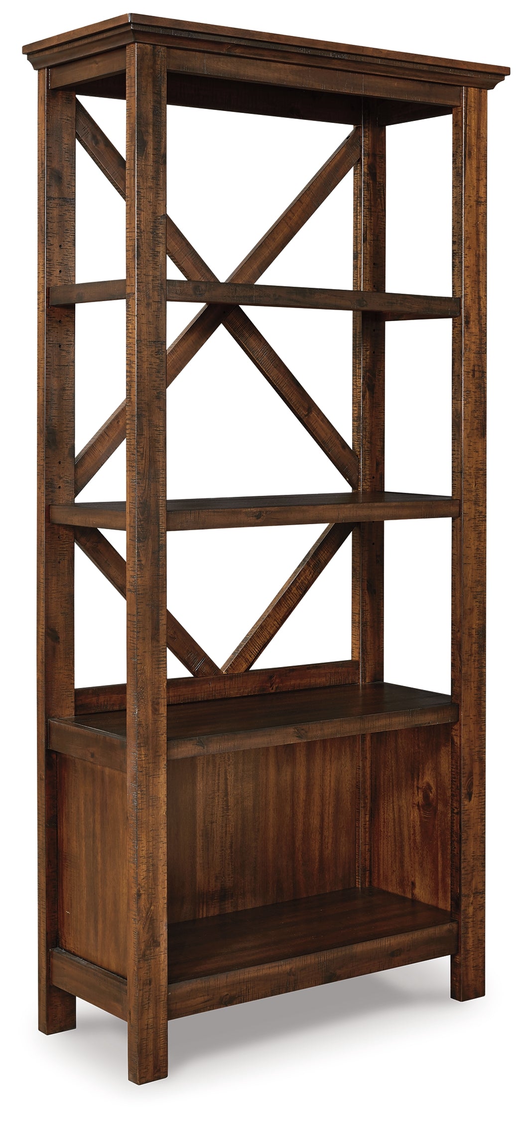 Baldridge Rustic Brown 75" Bookcase from Ashley - Luna Furniture