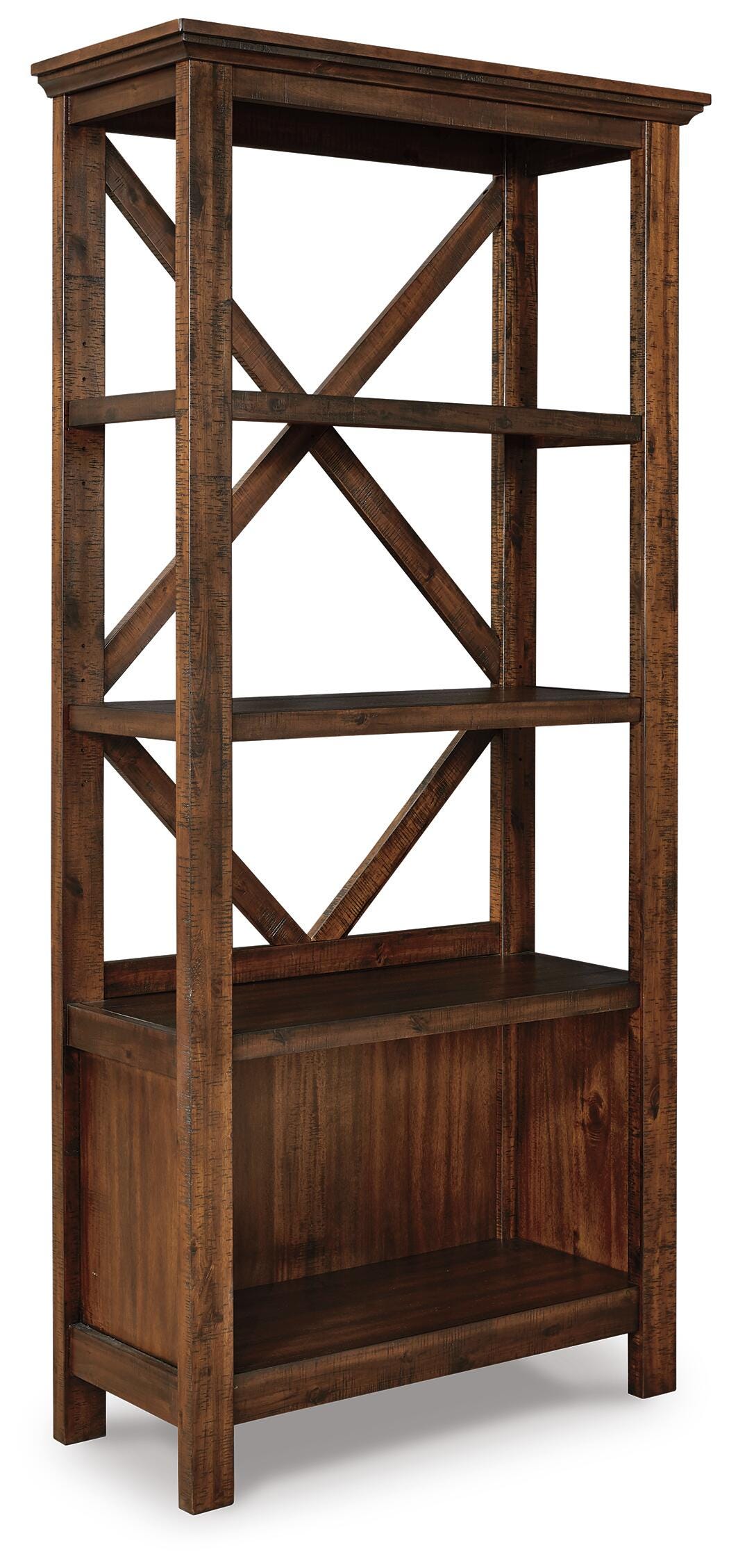 Baldridge Rustic Brown 75" Bookcase from Ashley - Luna Furniture