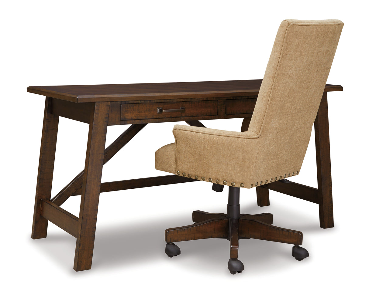 Baldridge Rustic Brown Home Office Desk from Ashley - Luna Furniture