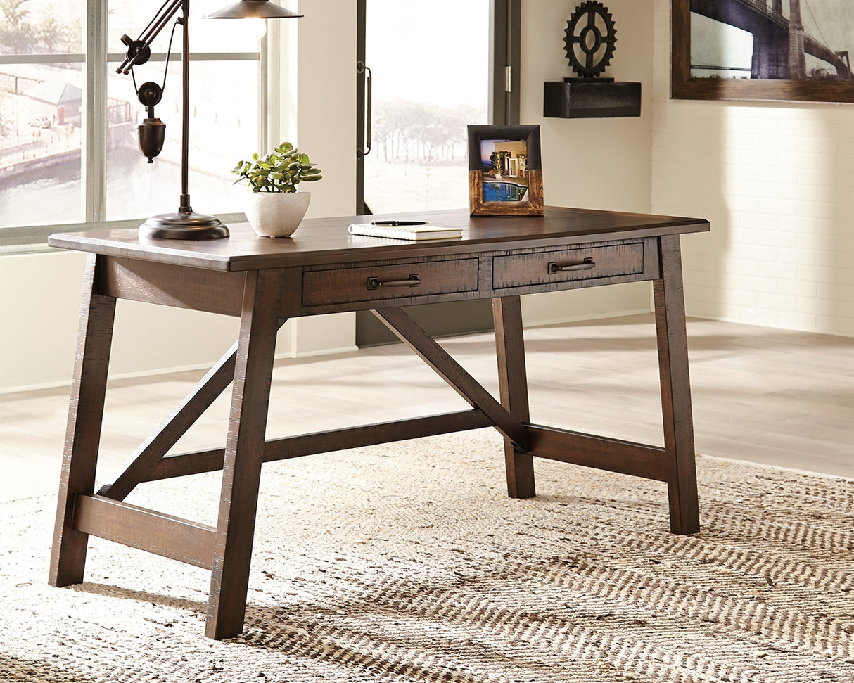 Baldridge Rustic Brown Home Office Desk from Ashley - Luna Furniture