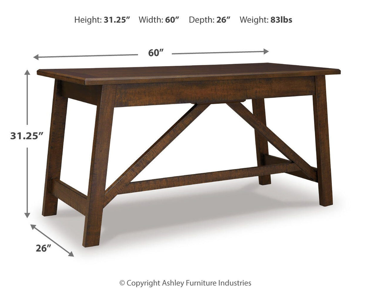 Baldridge Rustic Brown Home Office Desk from Ashley - Luna Furniture