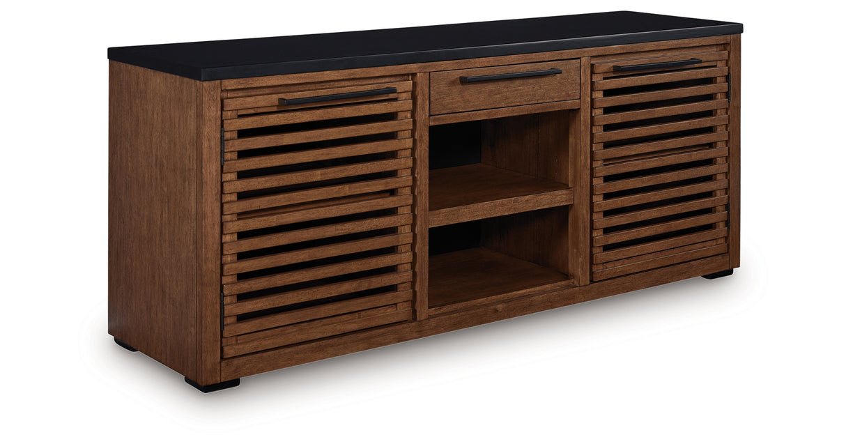 Kallari Warm Brown/Black Credenza from Ashley Furniture - Luna Furniture