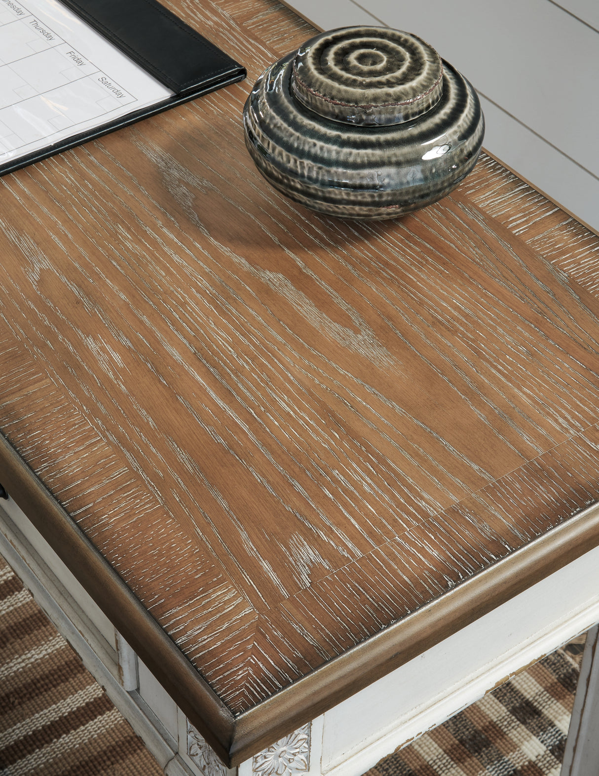 Realyn White/Brown 2-Piece Home Office Desk from Ashley Furniture - Luna Furniture