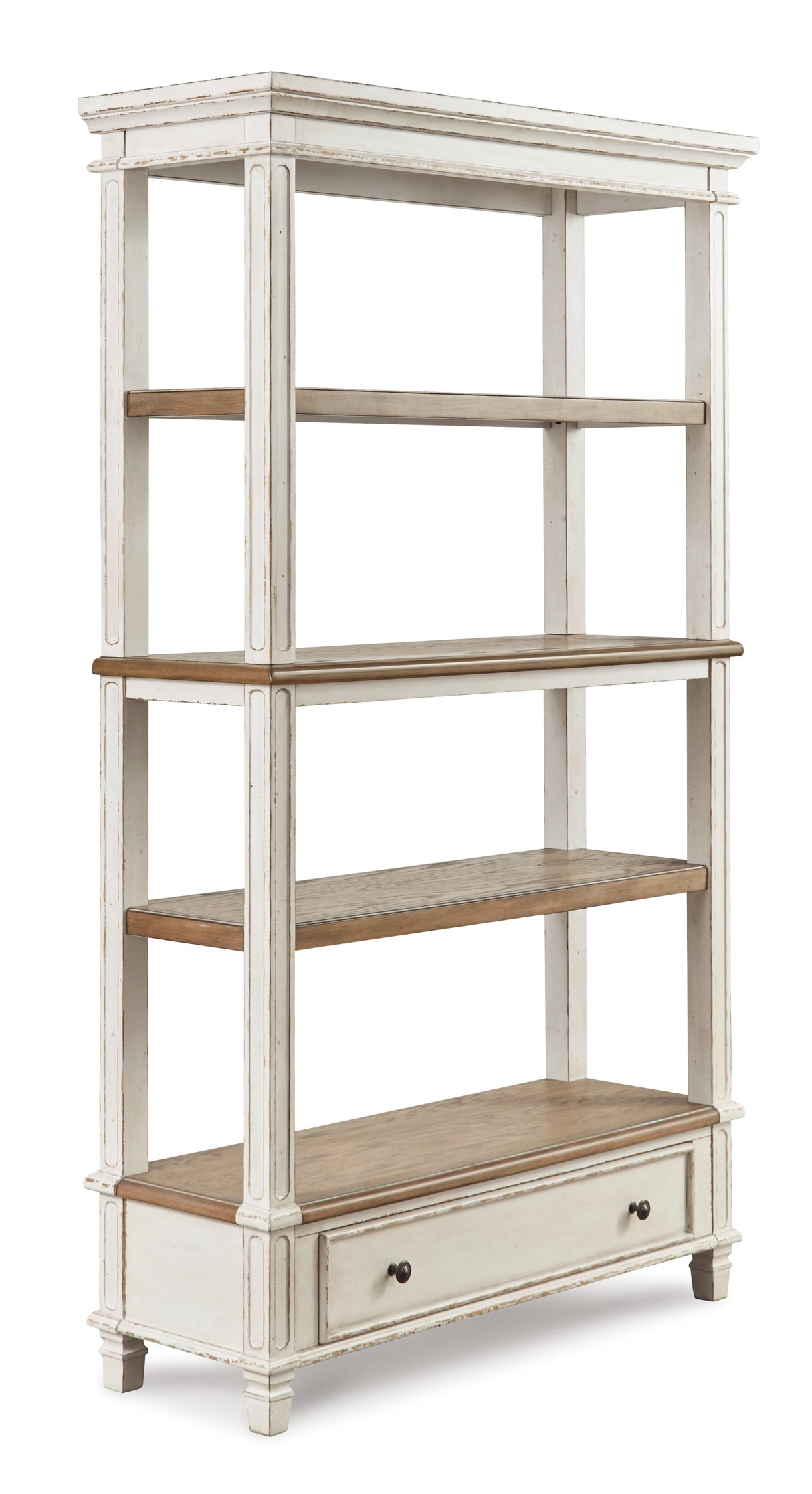 Realyn Home Office Desk and Storage in White/Brown from Ashley Furniture - Luna Furniture