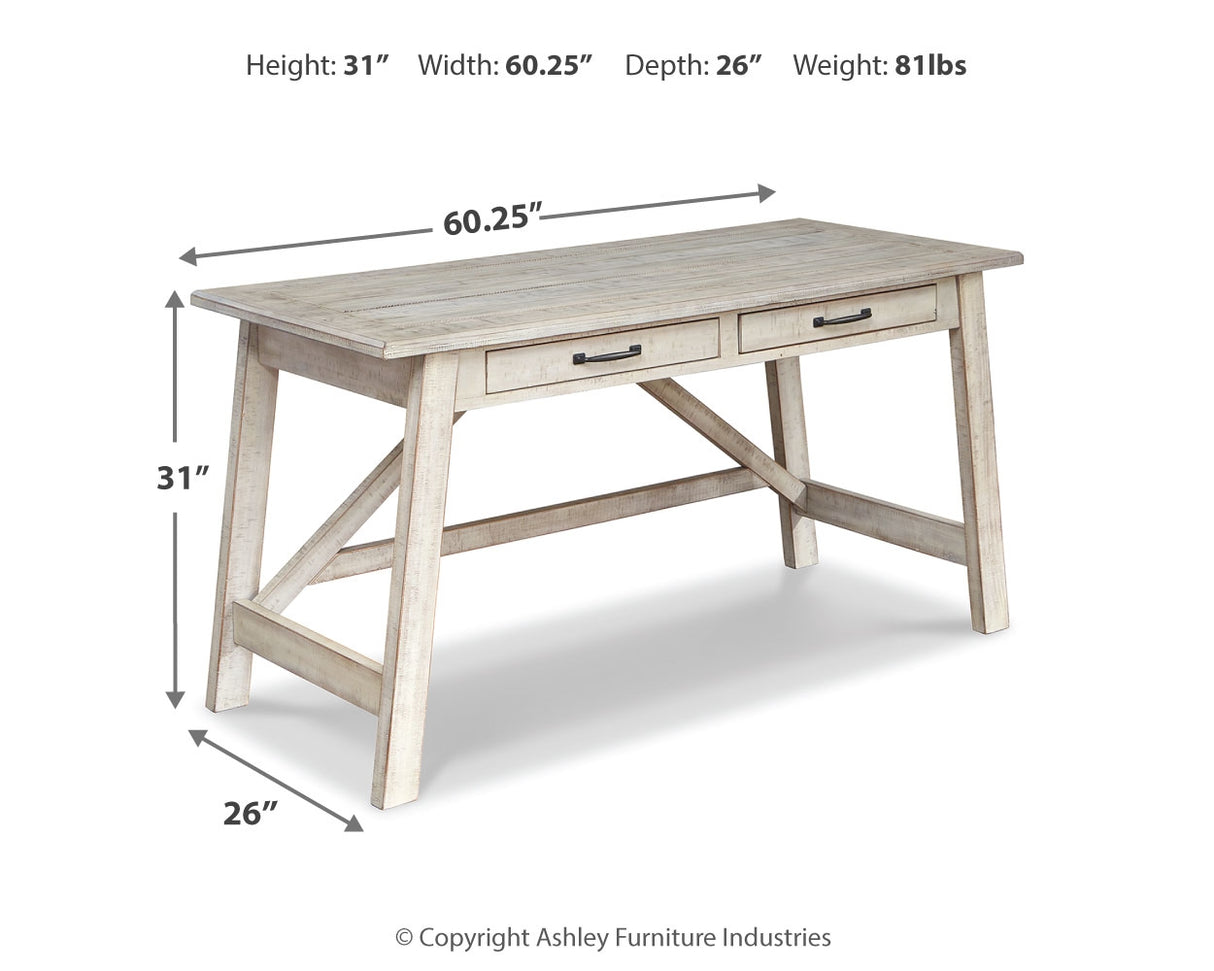 Carynhurst Whitewash Home Office Desk and Printer Stand from Ashley - Luna Furniture