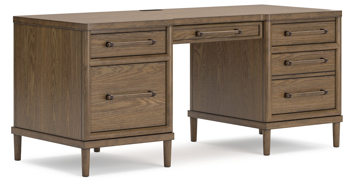 Roanhowe Brown 68" Home Office Desk from Ashley Furniture - Luna Furniture