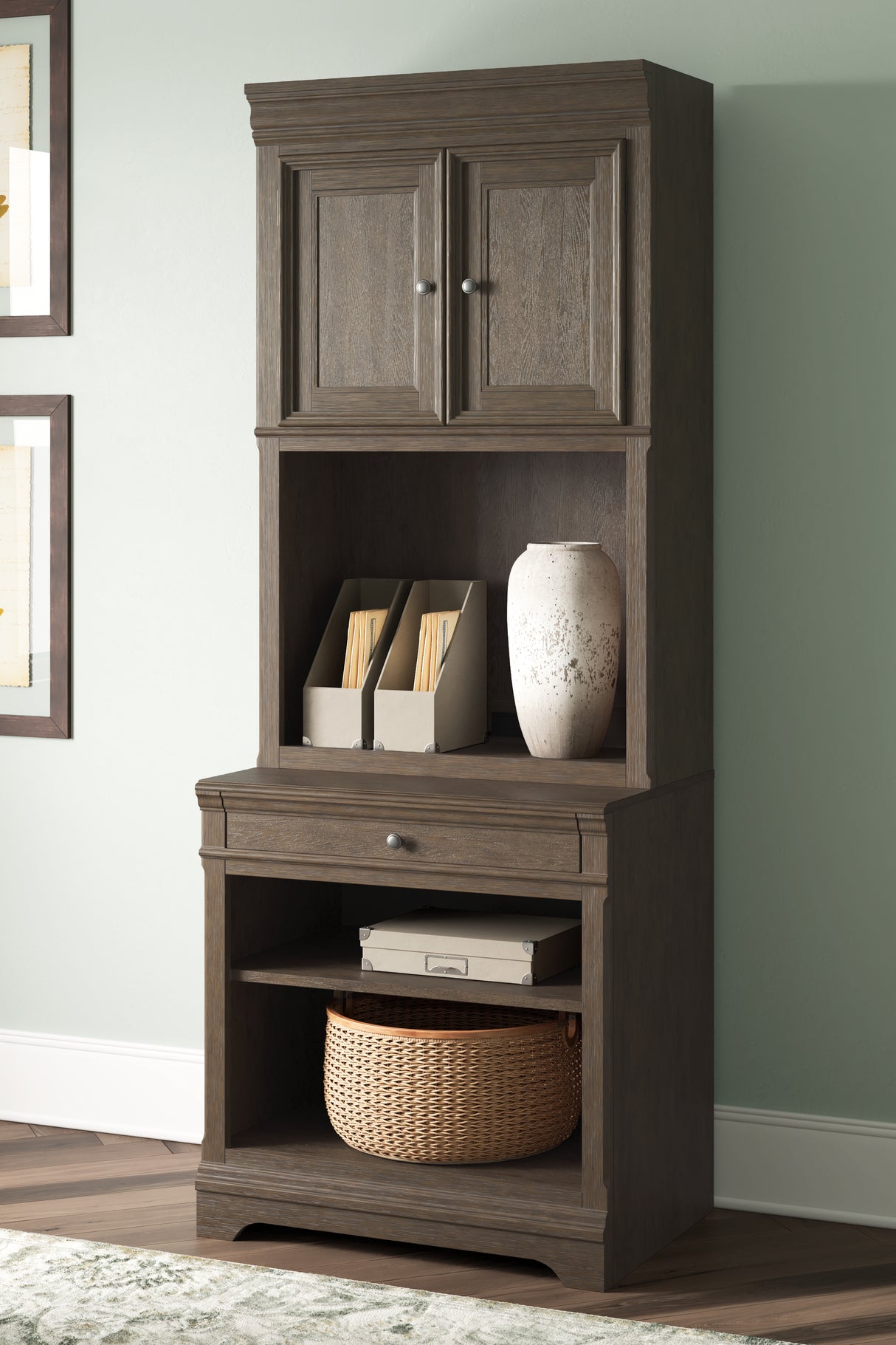 Janismore Weathered Gray Bookcase from Ashley Furniture - Luna Furniture