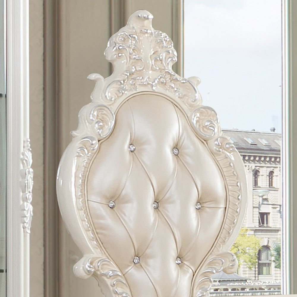 HD-13012-I Antique White/Metallic Silver Highlights Side Chair from Homey Design - Luna Furniture