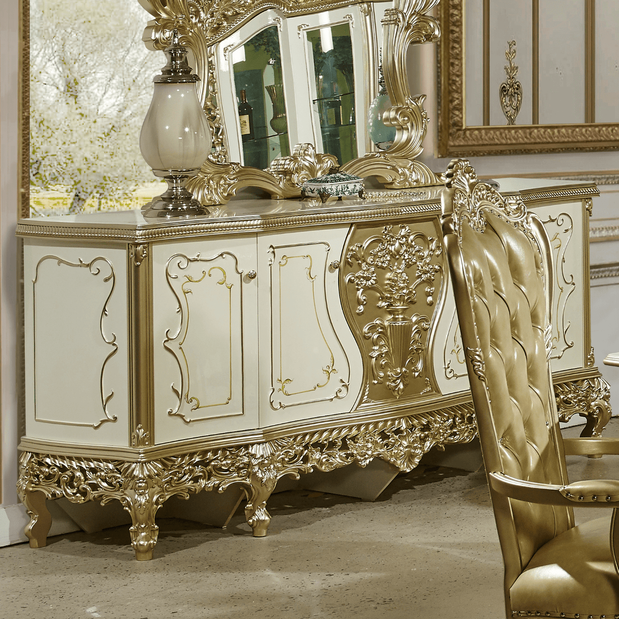 HD-1812 Champagne Nightstand from Homey Design - Luna Furniture