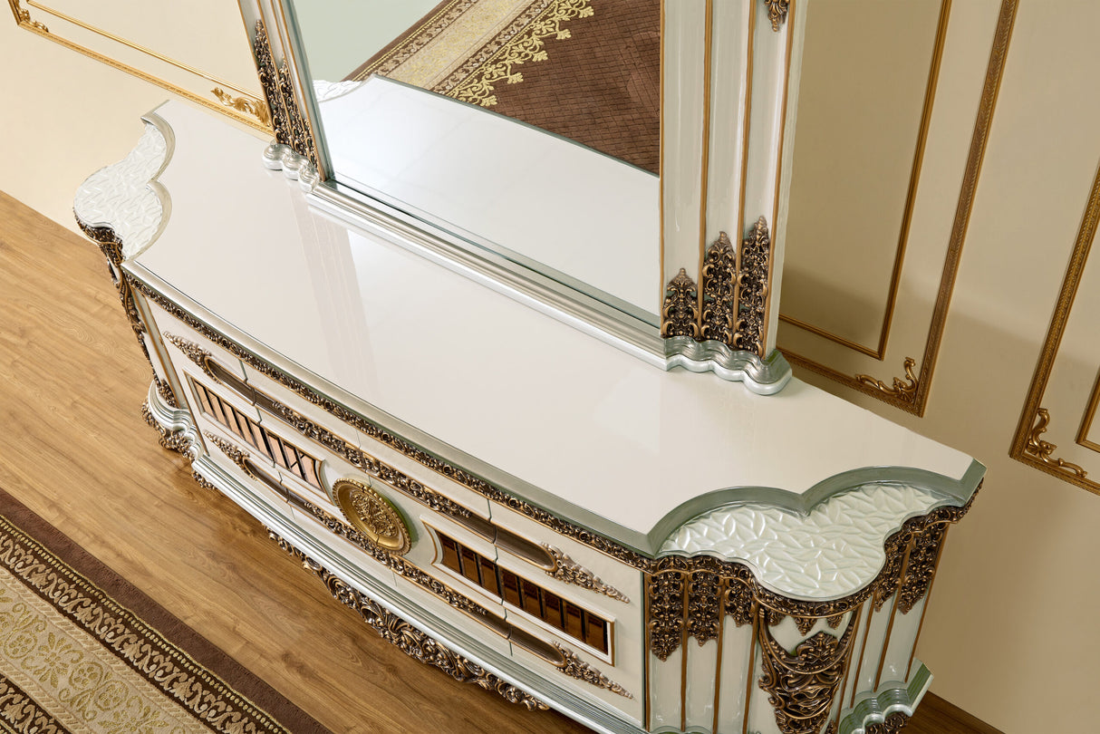 HD-1881 Ivory/Bronzed Copper Buffet from Homey Design - Luna Furniture