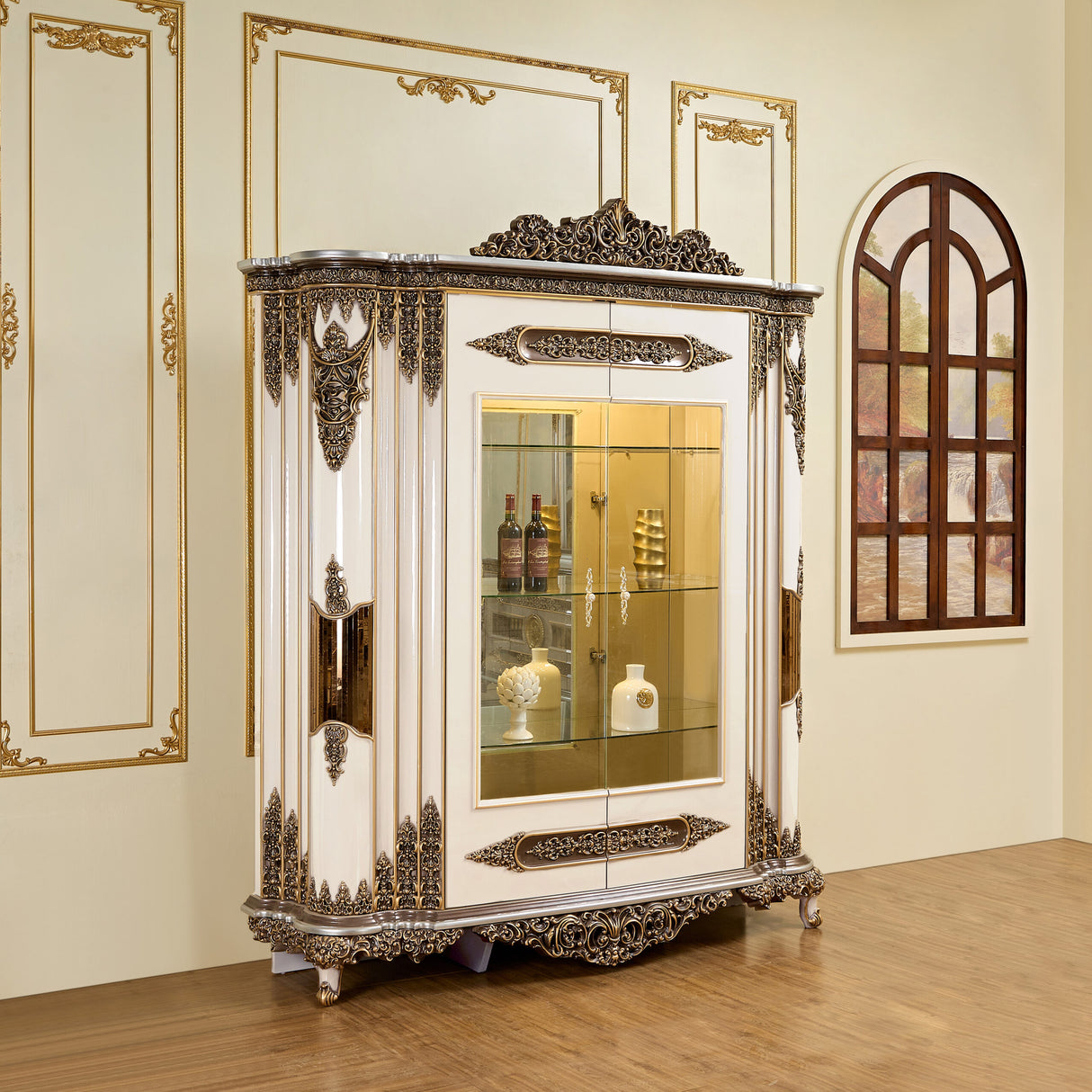 HD-1881 Ivory/Bronzed Copper China from Homey Design - Luna Furniture