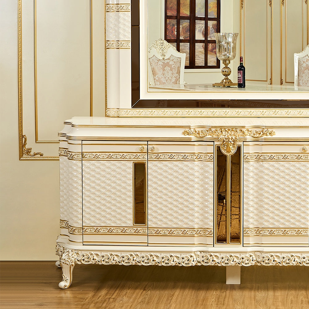 HD-1882 Ivory/Gold Buffet from Homey Design - Luna Furniture