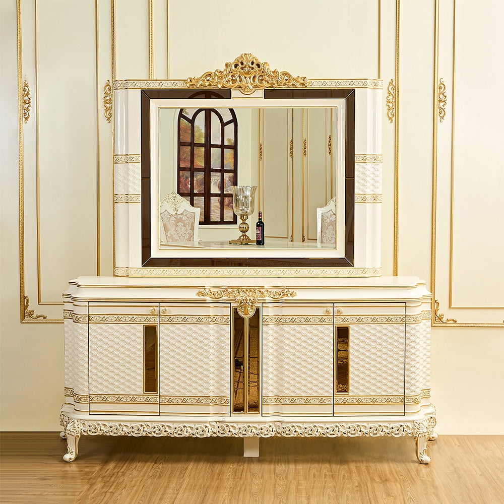 HD-1882 Ivory/Gold Buffet from Homey Design - Luna Furniture