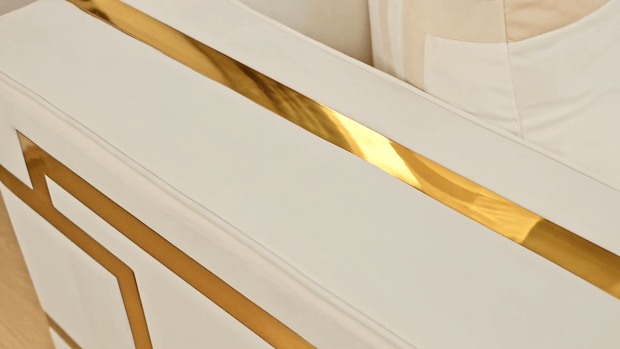 HD-2131 Gold Metallic Loveseat from Homey Design - Luna Furniture