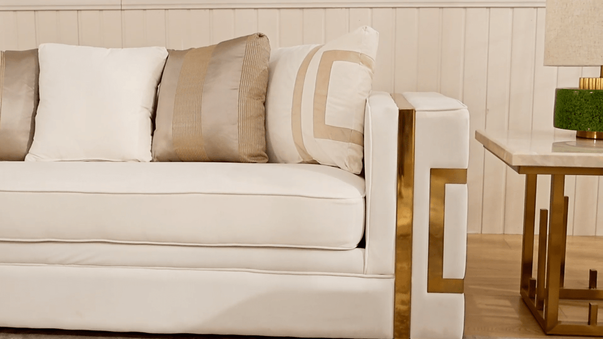 HD-2131 Gold Metallic Loveseat from Homey Design - Luna Furniture