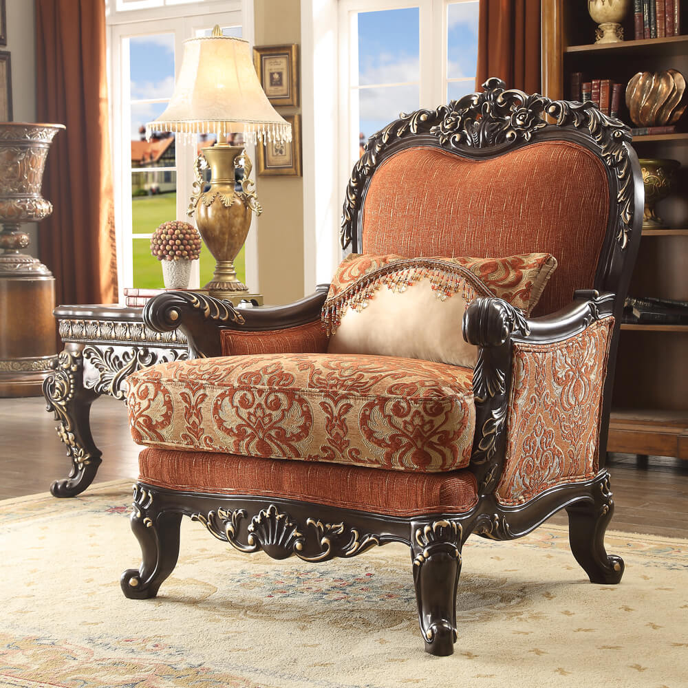 HD-2627 Brown Mahogany Chair from Homey Design - Luna Furniture