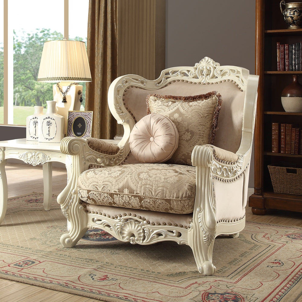HD-2657 Antique Ivory Chair from Homey Design - Luna Furniture