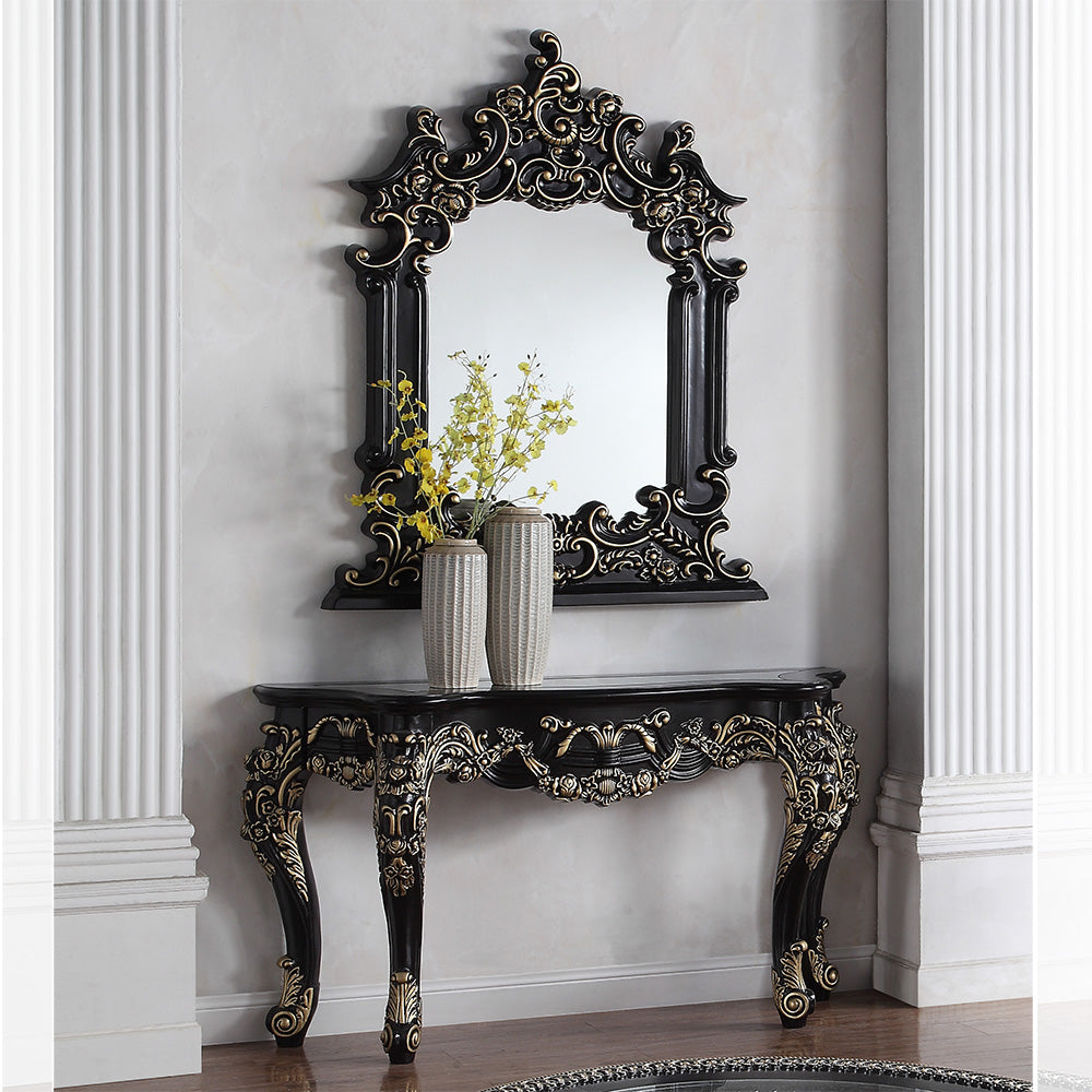HD-328B Ebony Black/Antique Gold Console Table from Homey Design - Luna Furniture