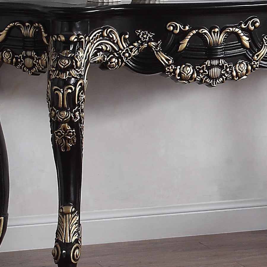 HD-328B Ebony Black/Antique Gold Console Table from Homey Design - Luna Furniture