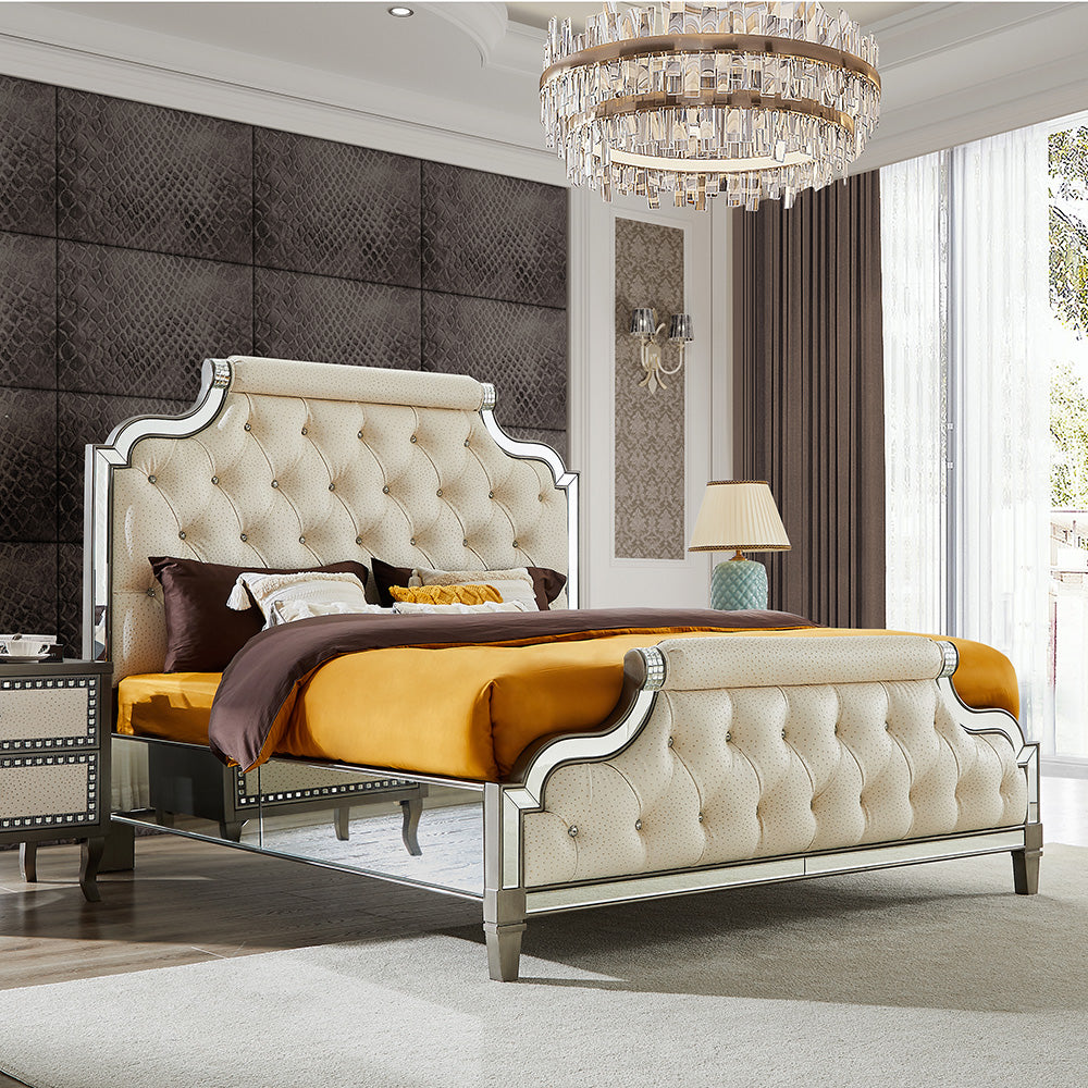 HD-3590 Dark Silver Gray 5-Piece Bedroom Set from Homey Design - Luna Furniture