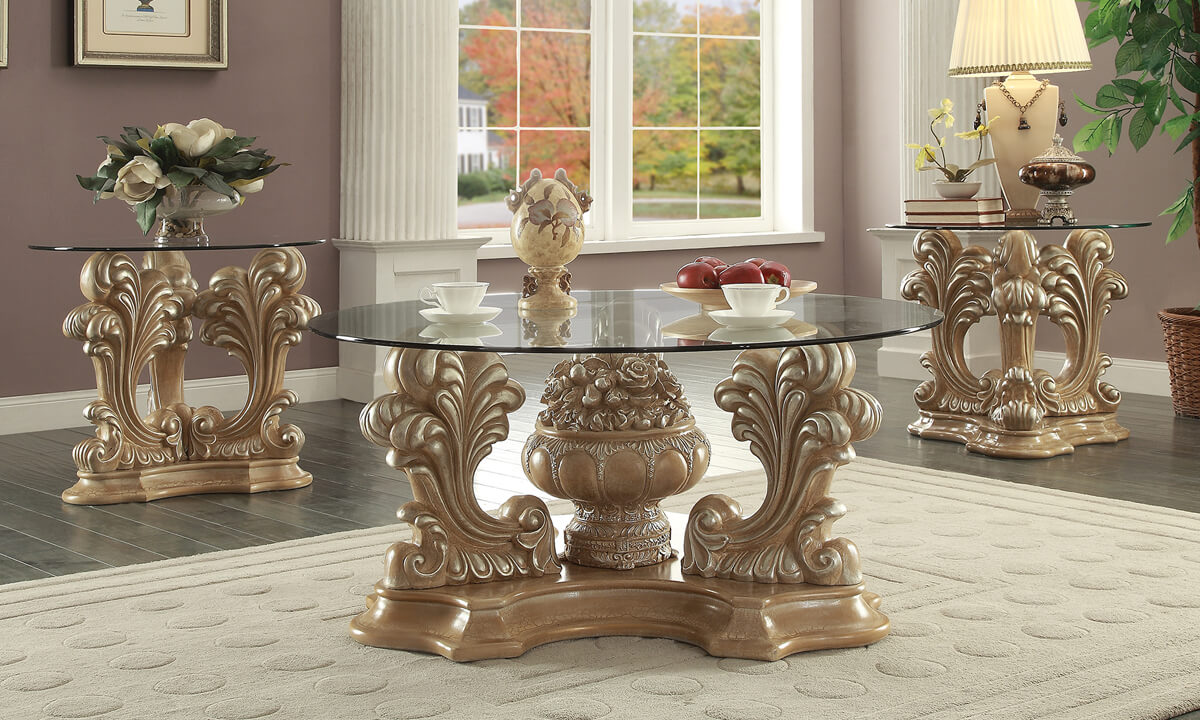 HD-7012 Pickle Frost/Antique Silver 3-Piece Coffee Table Set from Homey Design - Luna Furniture