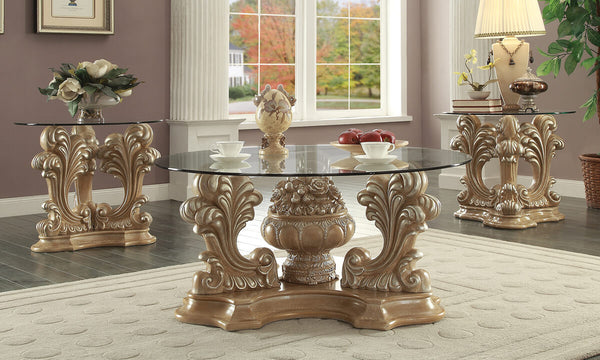 HD-7012 Pickle Frost/Antique Silver 3-Piece Coffee Table Set