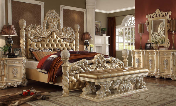 HD-7266 Bisque/Silver Highlighting King Bed
