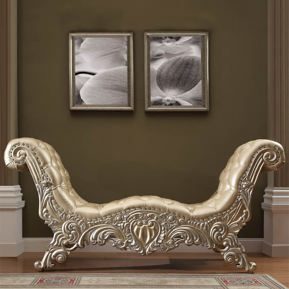 HD-8022 Champagne Gold Bench from Homey Design - Luna Furniture