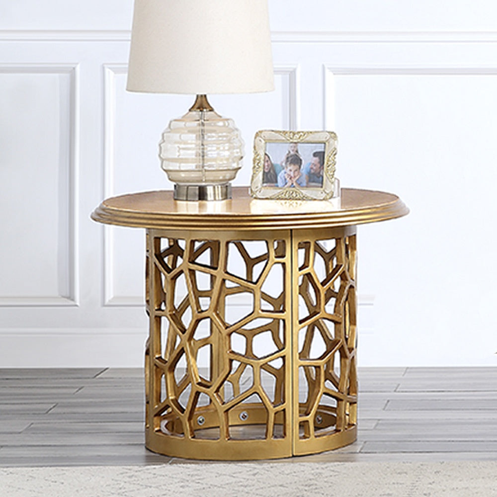 HD-8913G Gold End Table from Homey Design - Luna Furniture