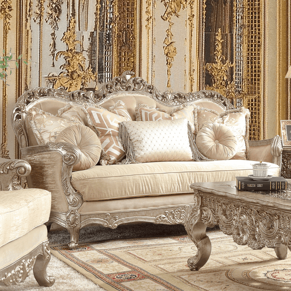 HD-8925 Metallic Antique Gold/Belle Silver Mix Champagne Loveseat