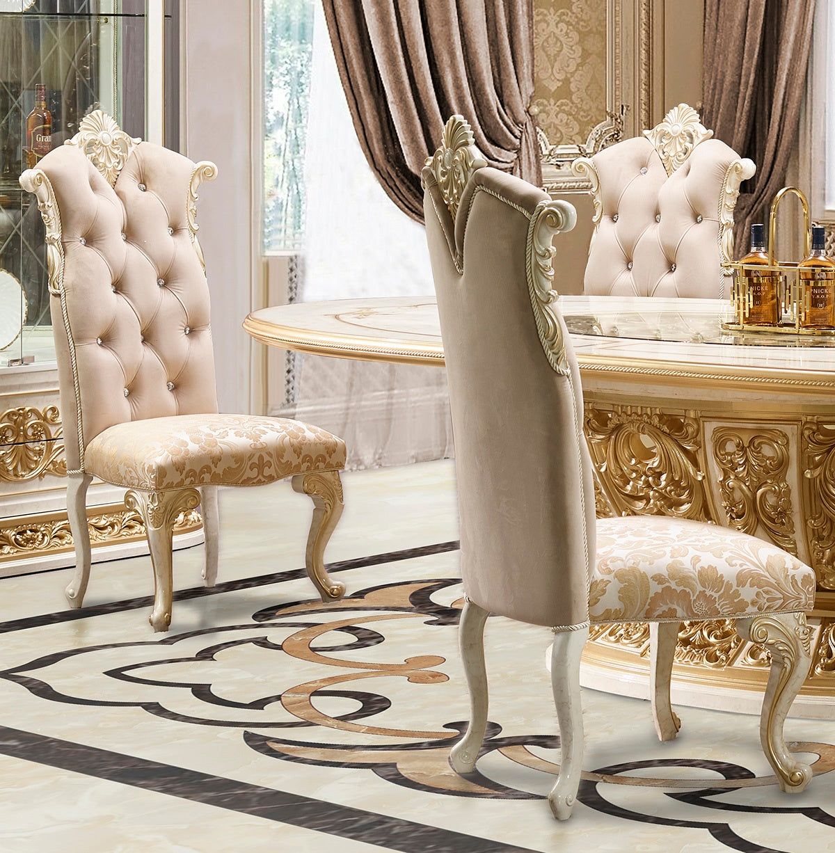 HD-903 Perfect Cream/Gold Chair from Homey Design - Luna Furniture