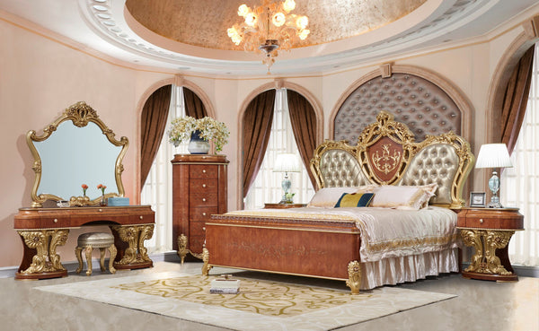 HD-9090 Mahogany 4-Piece Bedroom Set