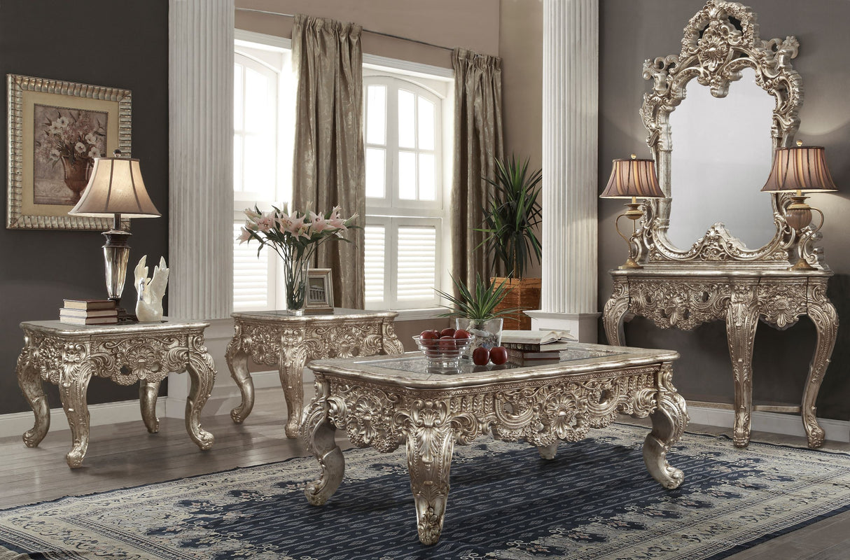 HD-998CH Champagne Silver 3-Piece Coffee Table Set from Homey Design - Luna Furniture
