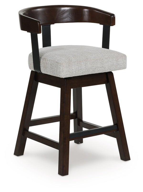 Haddigan Dark Brown Counter Height Barstool, Set of 2