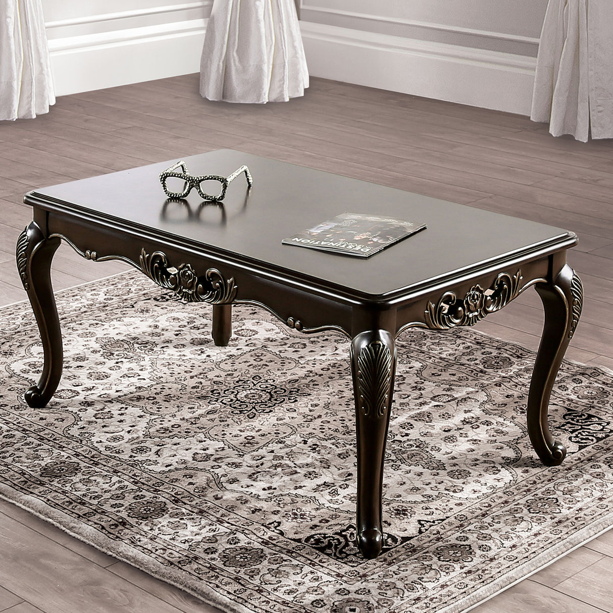 Halcaster Java Coffee Table from Furniture of America - Luna Furniture