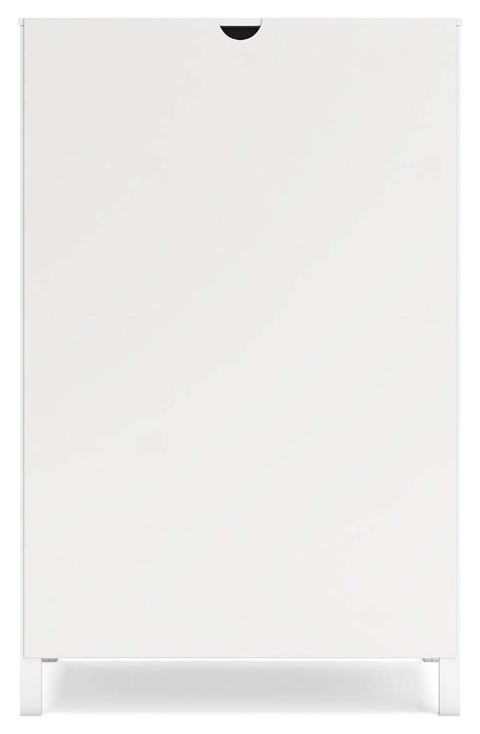 Hallityn Twin Panel Platform Bed with Dresser, Chest and 2 Nightstands in White from Ashley - Luna Furniture