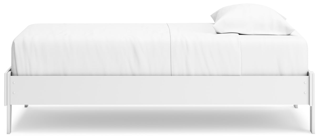 Hallityn Twin Platform Bed with Dresser, Chest and 2 Nightstands in White from Ashley - Luna Furniture
