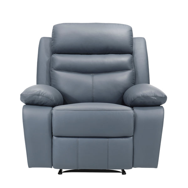 Hancock Blue Leather Reclining Chair