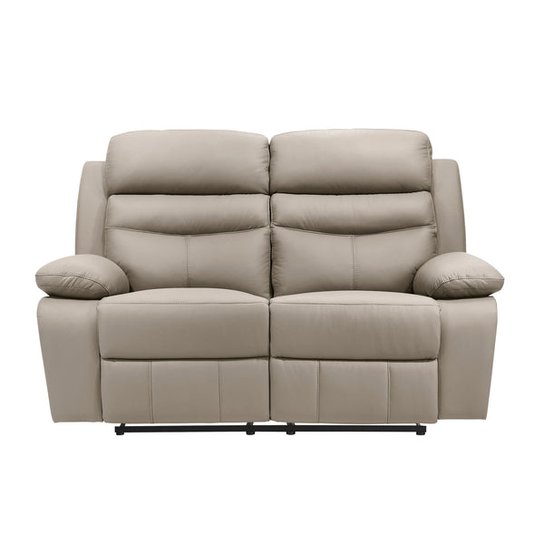 Hancock Latte Leather Double Reclining Loveseat