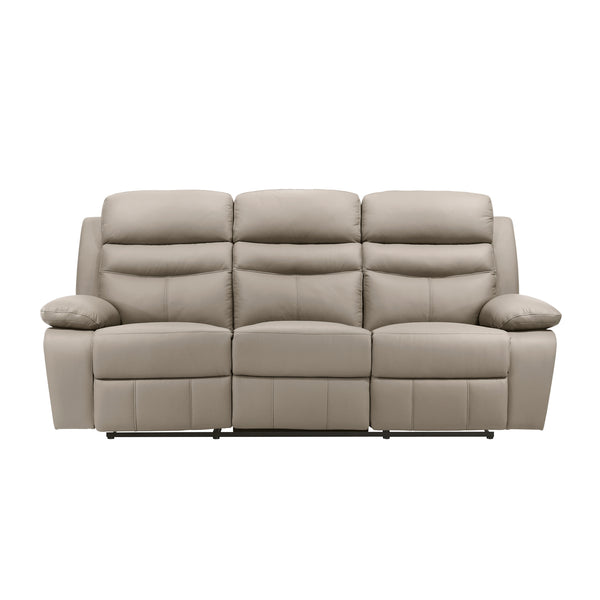 Hancock Latte Leather Double Reclining Sofa