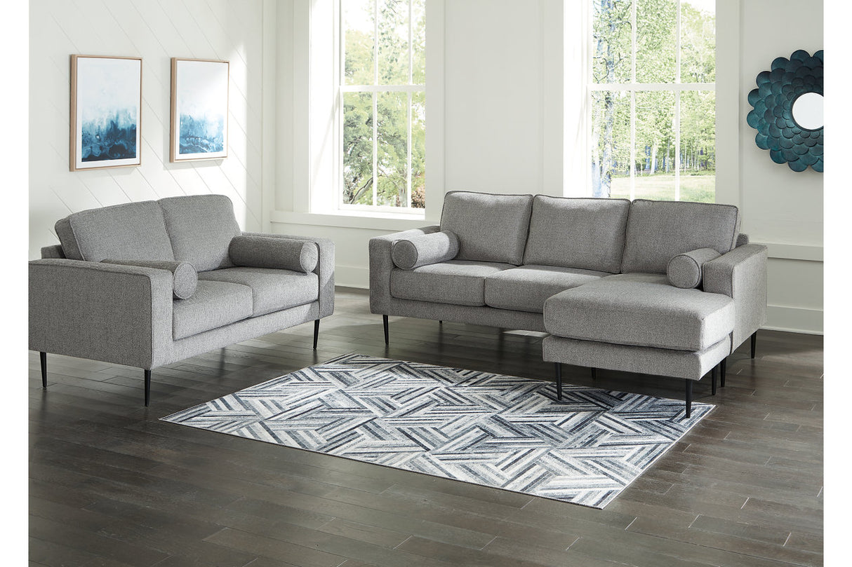 Hazela Charcoal Sofa Chaise and Loveseat from Ashley Furniture - Luna Furniture