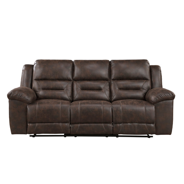 Hazen Dark Brown Double Reclining Sofa