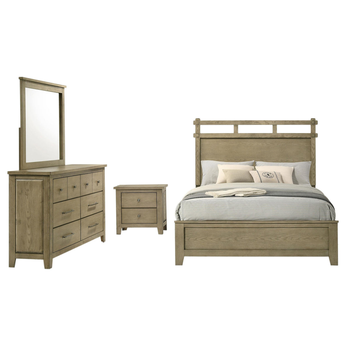 Hazlewood Vineyard Oak 4-Piece Eastern King Bedroom Set from Coaster - Luna Furniture