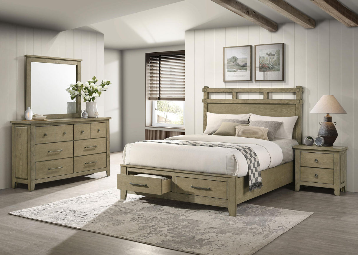 Hazlewood Vineyard Oak 4-Piece Queen Storage Bedroom Set from Coaster - Luna Furniture