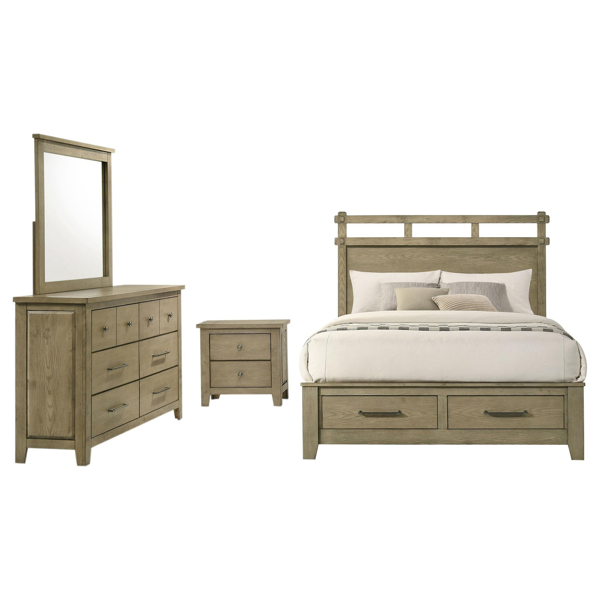 Hazlewood Vineyard Oak 4-Piece Queen Storage Bedroom Set from Coaster - Luna Furniture