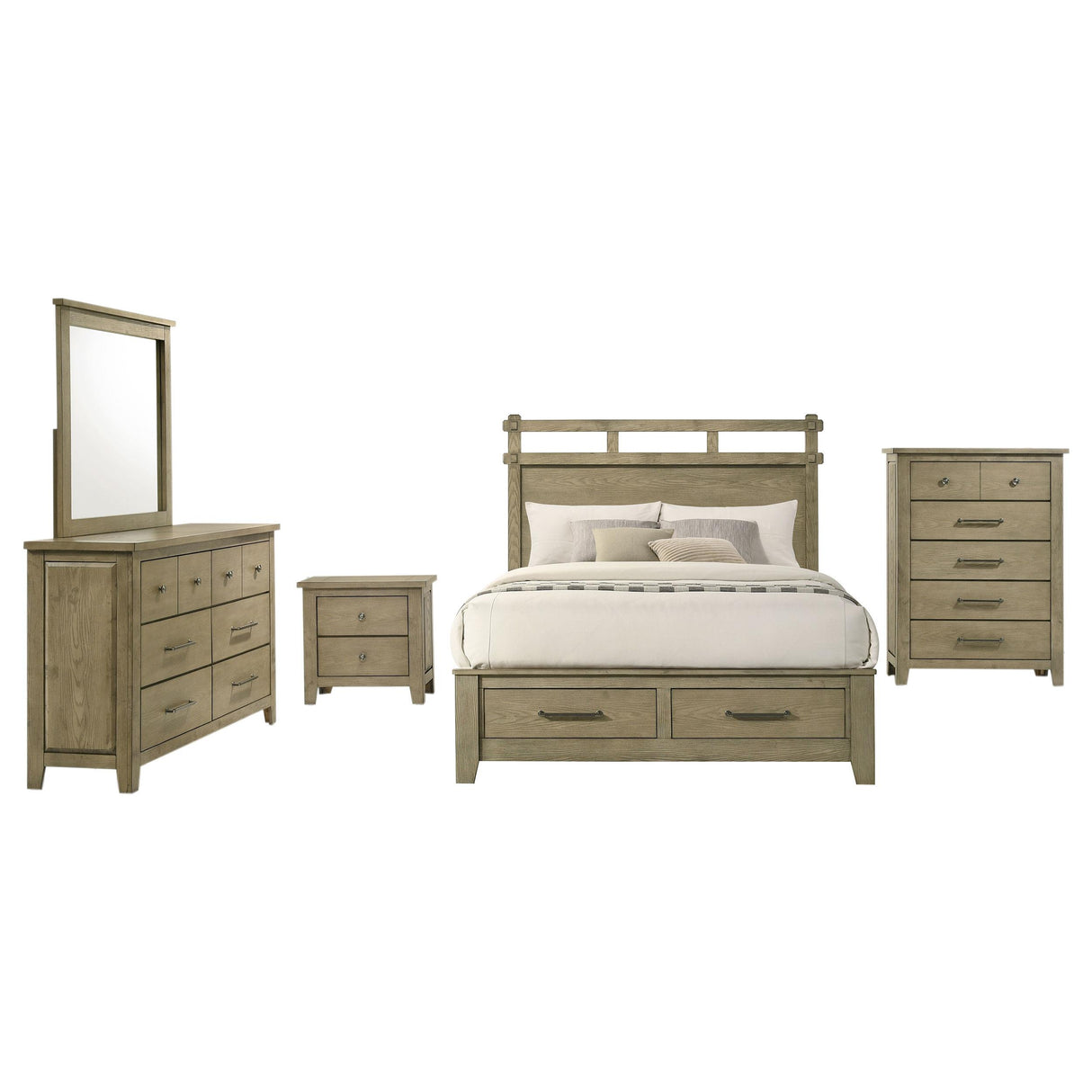 Hazlewood Vineyard Oak 5-Piece Queen Storage Bedroom Set from Coaster - Luna Furniture