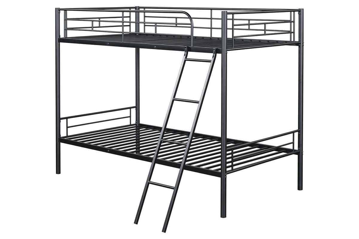 Hector Black Twin/Twin Metal Bunkbed from Furniture of America - Luna Furniture