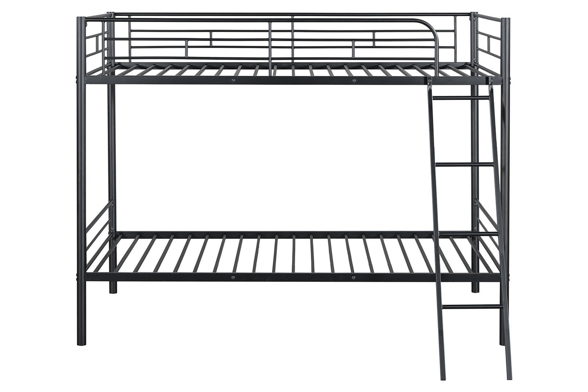 Hector Black Twin/Twin Metal Bunkbed from Furniture of America - Luna Furniture