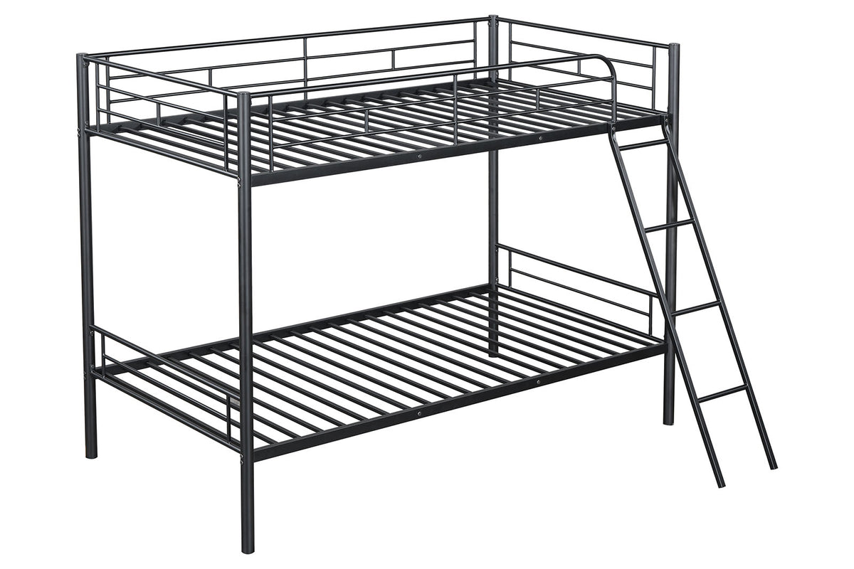 Hector Black Twin/Twin Metal Bunkbed from Furniture of America - Luna Furniture