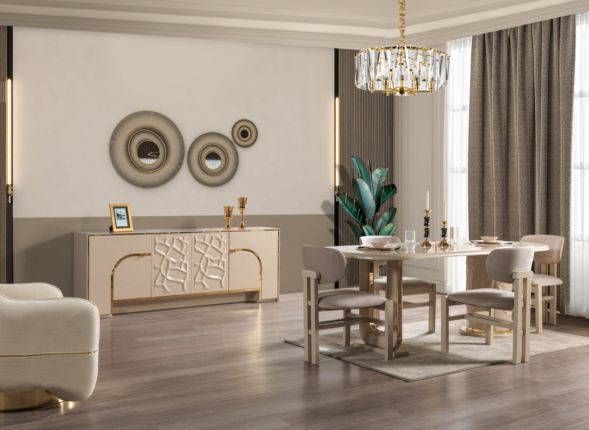 Helena Ivory 7-Piece Dining Set from Nova Furniture - Luna Furniture